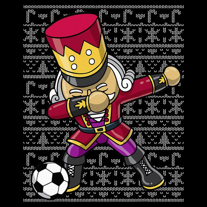 Christmas Dabbing Nutcracker Soccer Player Coach 7-Panel Snapback Hat