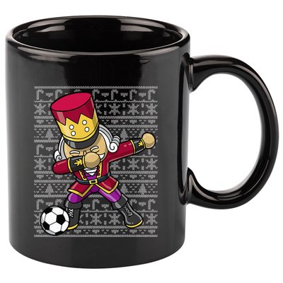 Christmas Dabbing Nutcracker Soccer Player Coach 11oz C Handle Ceramic Mug
