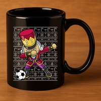 Christmas Dabbing Nutcracker Soccer Player Coach 11oz C Handle Ceramic Mug