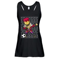 Christmas Dabbing Nutcracker Soccer Player Coach Ladies Essential Flowy Tank