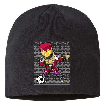 Christmas Dabbing Nutcracker Soccer Player Coach Sustainable Beanie