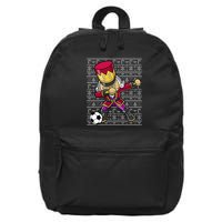 Christmas Dabbing Nutcracker Soccer Player Coach 16 in Basic Backpack