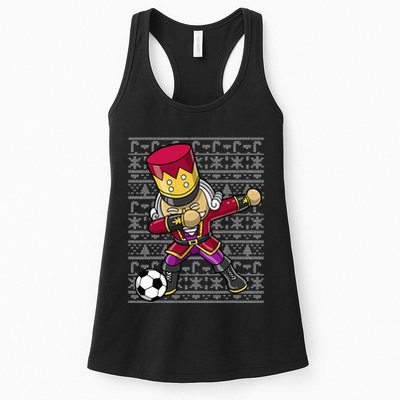 Christmas Dabbing Nutcracker Soccer Player Coach Womens Tank Top