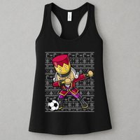Christmas Dabbing Nutcracker Soccer Player Coach Womens Tank Top