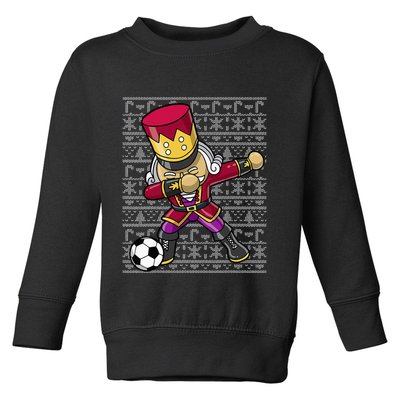 Christmas Dabbing Nutcracker Soccer Player Coach Toddler Sweatshirt