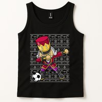 Christmas Dabbing Nutcracker Soccer Player Coach Tank Top