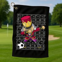 Christmas Dabbing Nutcracker Soccer Player Coach Golf Towel