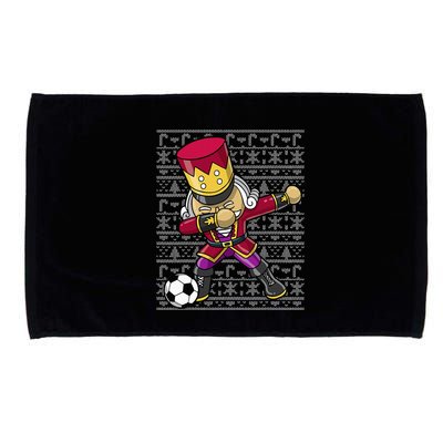 Christmas Dabbing Nutcracker Soccer Player Coach Microfiber Hand Towel