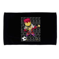 Christmas Dabbing Nutcracker Soccer Player Coach Microfiber Hand Towel