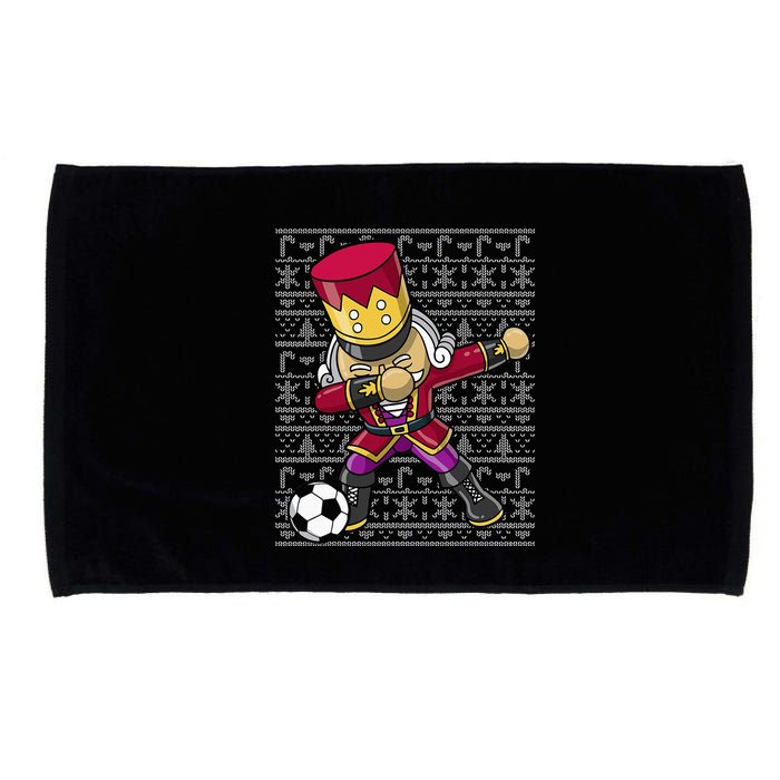 Christmas Dabbing Nutcracker Soccer Player Coach Microfiber Hand Towel