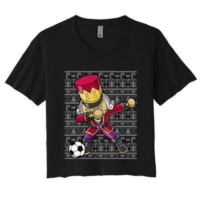 Christmas Dabbing Nutcracker Soccer Player Coach Crop Top