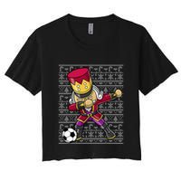 Christmas Dabbing Nutcracker Soccer Player Coach Crop Top
