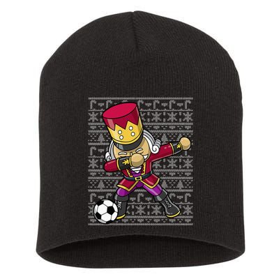 Christmas Dabbing Nutcracker Soccer Player Coach Short Acrylic Beanie