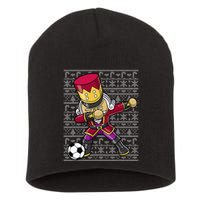Christmas Dabbing Nutcracker Soccer Player Coach Short Acrylic Beanie