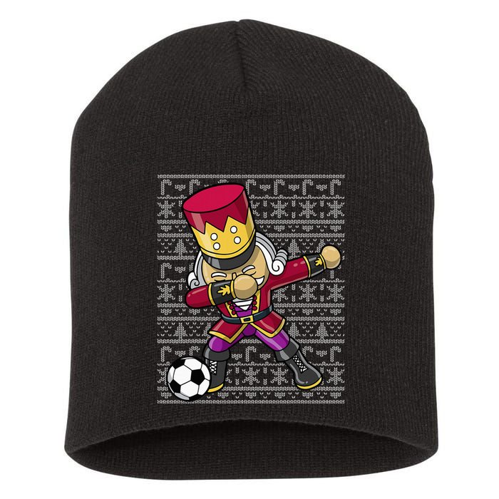 Christmas Dabbing Nutcracker Soccer Player Coach Short Acrylic Beanie