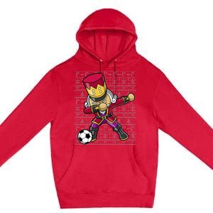 Christmas Dabbing Nutcracker Soccer Player Coach Premium Pullover Hoodie