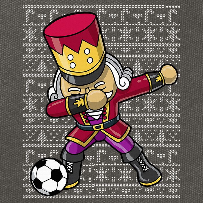 Christmas Dabbing Nutcracker Soccer Player Coach Cotton Canvas Backpack