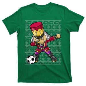 Christmas Dabbing Nutcracker Soccer Player Coach T-Shirt