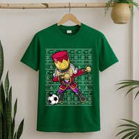 Christmas Dabbing Nutcracker Soccer Player Coach T-Shirt