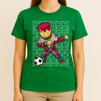 Christmas Dabbing Nutcracker Soccer Player Coach T-Shirt