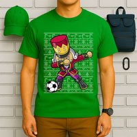 Christmas Dabbing Nutcracker Soccer Player Coach T-Shirt