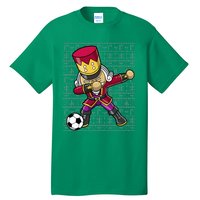 Christmas Dabbing Nutcracker Soccer Player Coach Tall T-Shirt