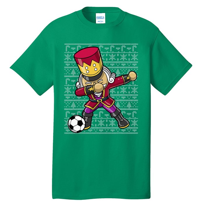 Christmas Dabbing Nutcracker Soccer Player Coach Tall T-Shirt