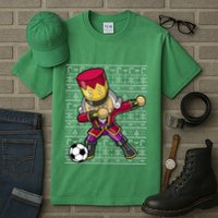 Christmas Dabbing Nutcracker Soccer Player Coach Tall T-Shirt
