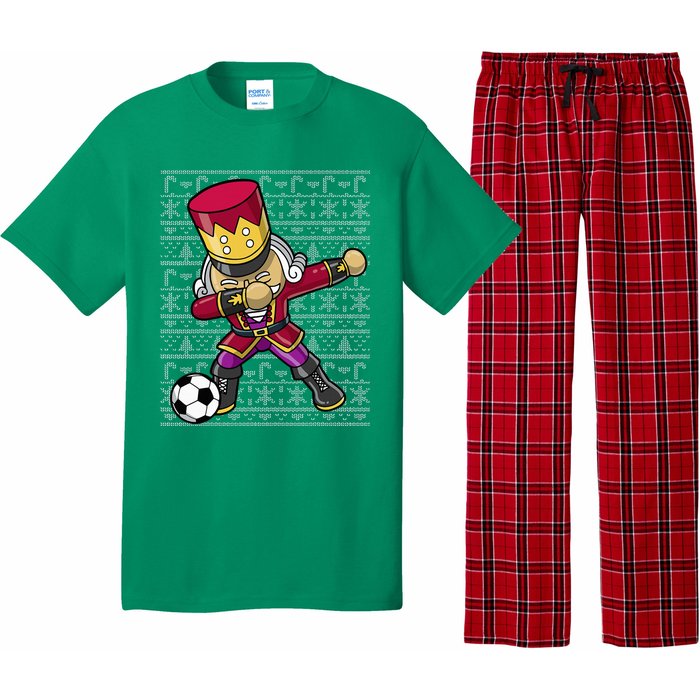 Christmas Dabbing Nutcracker Soccer Player Coach Pajama Set