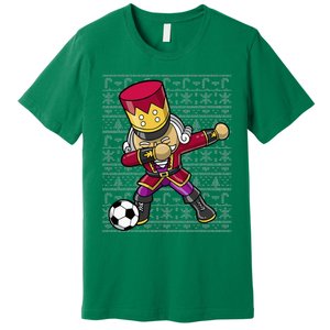 Christmas Dabbing Nutcracker Soccer Player Coach Premium T-Shirt