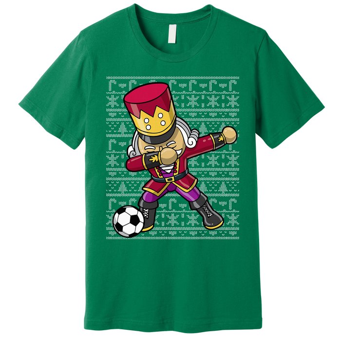 Christmas Dabbing Nutcracker Soccer Player Coach Premium T-Shirt