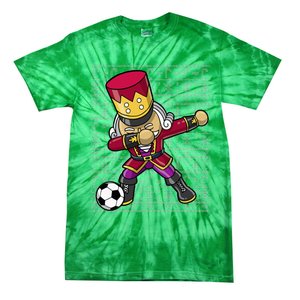 Christmas Dabbing Nutcracker Soccer Player Coach Tie-Dye T-Shirt