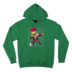 Christmas Dabbing Nutcracker Soccer Player Coach Tall Hoodie