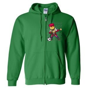 Christmas Dabbing Nutcracker Soccer Player Coach Full Zip Hoodie