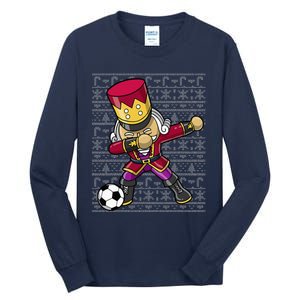 Christmas Dabbing Nutcracker Soccer Player Coach Tall Long Sleeve T-Shirt