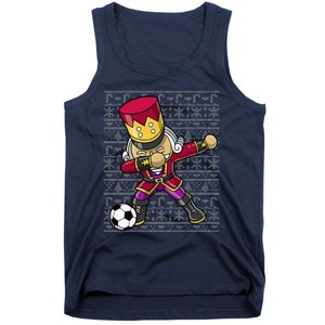 Christmas Dabbing Nutcracker Soccer Player Coach Tank Top