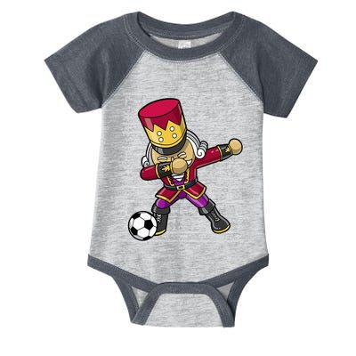 Christmas Dabbing Nutcracker Soccer Player Coach Infant Baby Jersey Bodysuit
