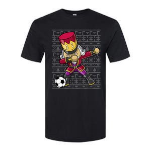 Christmas Dabbing Nutcracker Soccer Player Coach Softstyle CVC T-Shirt