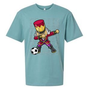 Christmas Dabbing Nutcracker Soccer Player Coach Sueded Cloud Jersey T-Shirt