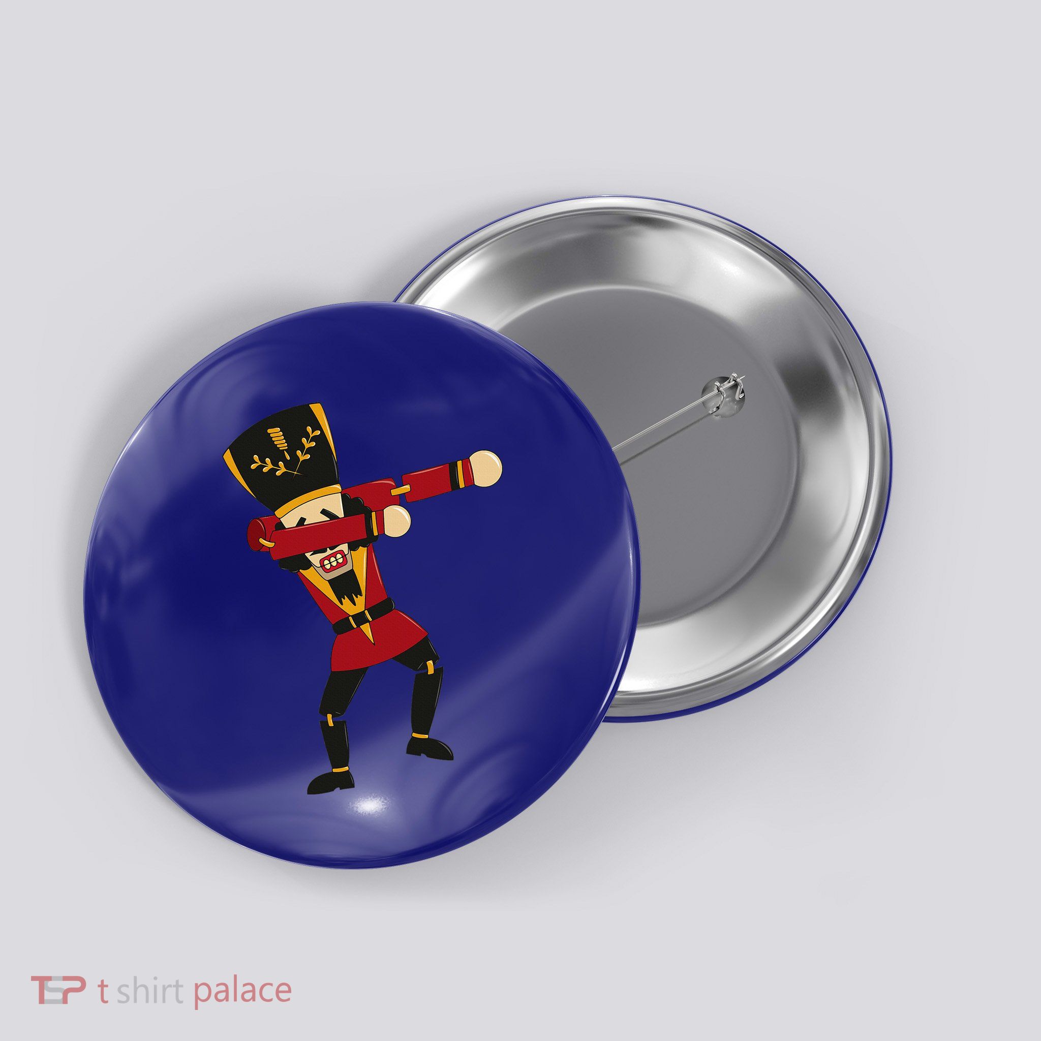 Cute Dabbing Nutcracker Christmas Button
