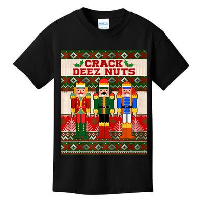 Crack Deez Nuts Nutcracker Ugly Christmas Sweater Kids T-Shirt