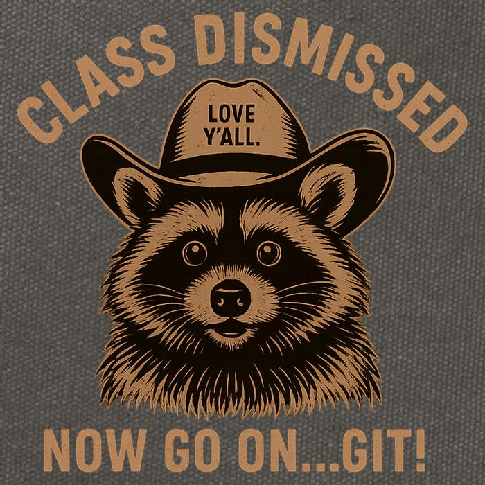 Class Dismissed Now Go On Git Last Day Of School Raccoon Cotton Canvas Backpack