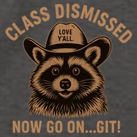 Class Dismissed Now Go On Git Last Day Of School Raccoon Vector Backpack