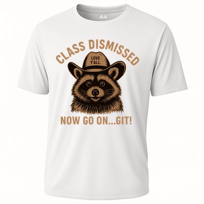 Class Dismissed Now Go On Git Last Day Of School Raccoon Performance Shirt