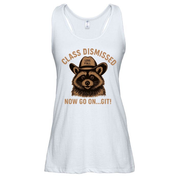 Class Dismissed Now Go On Git Last Day Of School Raccoon Ladies Essential Flowy Tank