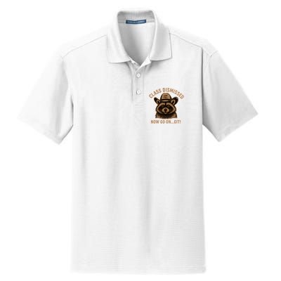 Class Dismissed Now Go On Git Last Day Of School Raccoon Dry Zone Grid Polo