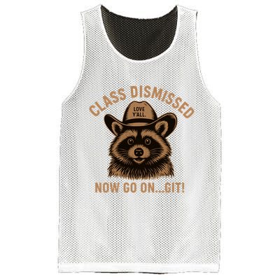 Class Dismissed Now Go On Git Last Day Of School Raccoon Mesh Reversible Basketball Jersey Tank