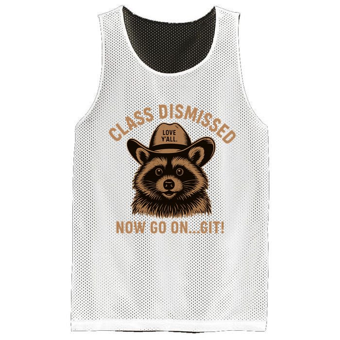 Class Dismissed Now Go On Git Last Day Of School Raccoon Mesh Reversible Basketball Jersey Tank
