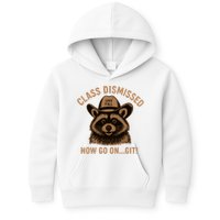 Class Dismissed Now Go On Git Last Day Of School Raccoon Kids Hoodie