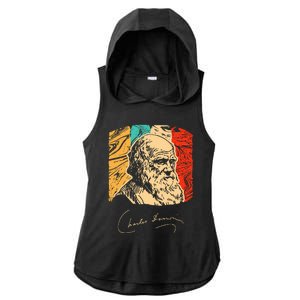 Charles Darwin Naturalist Biologist Scientist Ladies PosiCharge Tri-Blend Wicking Draft Hoodie Tank